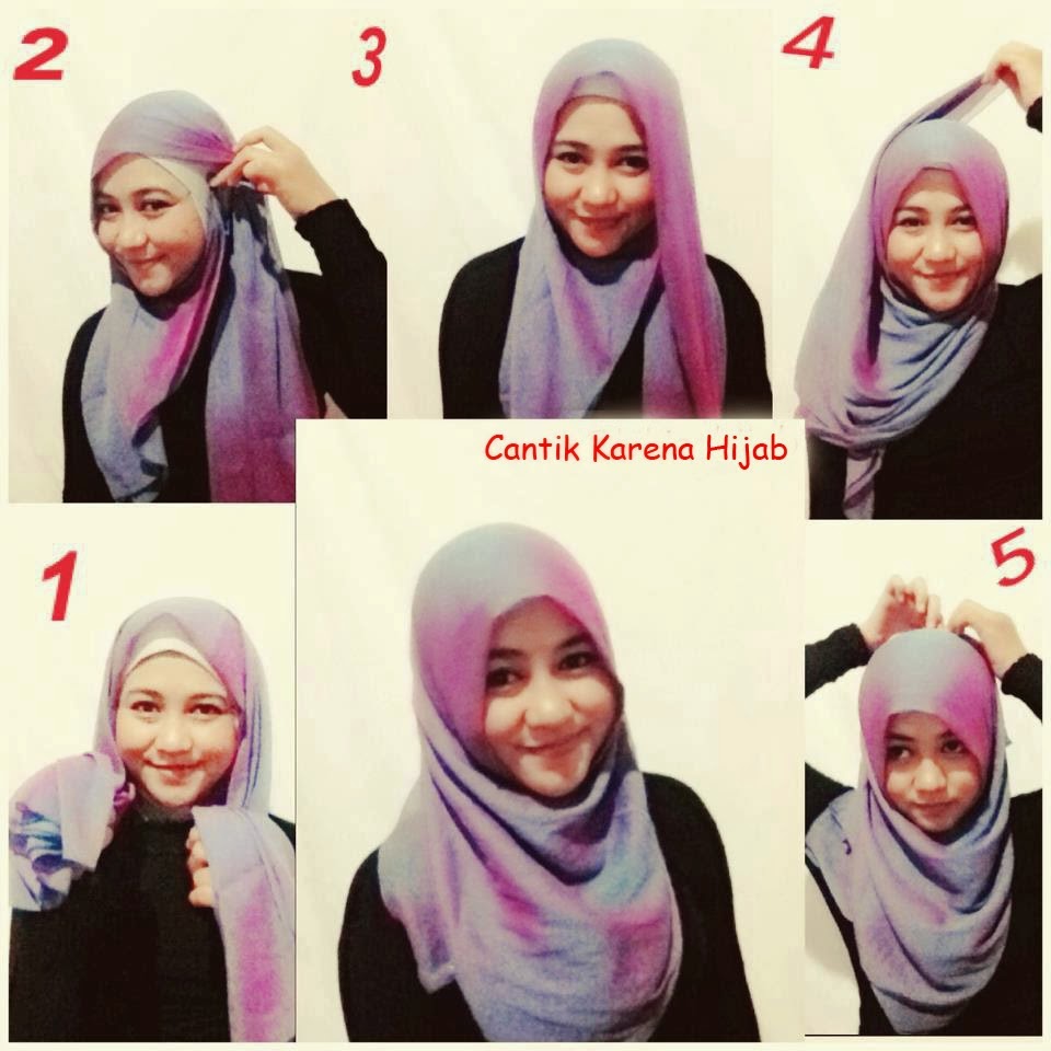 cara memakai jilbab segi empat untuk anak sekolah