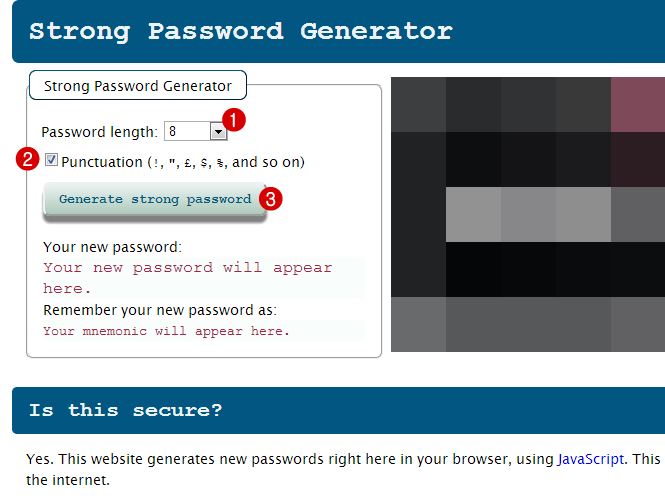 secured strong password generator
