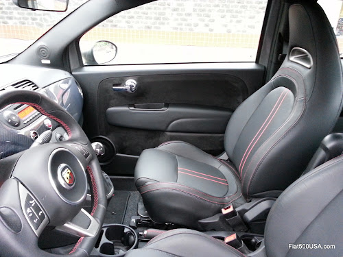 Fiat 500 Abarth with suede door inserts