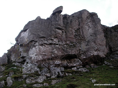 The "Hanging Stone" on ascent to Base Brown