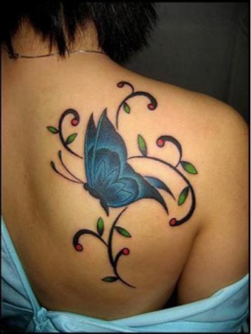Buterfly Tatto on Flying Blue Butterfly Tattoo On Back Tattoo Mania