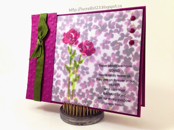 Linda Vich Creates: My Least Favorite Card To Create. Painted Petals float on vellum above the coordinating Painted Blooms designer paper on this sympathy card.