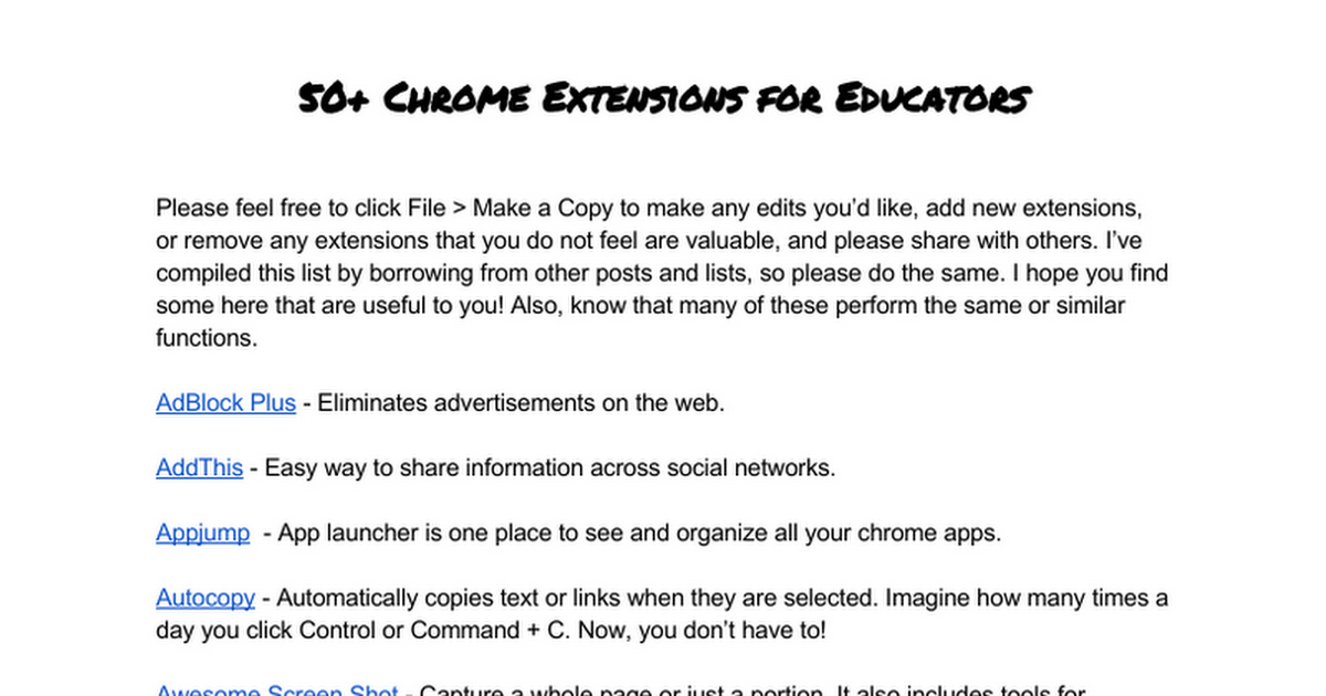 Accessing Ability: Chrome Extensions for Educators