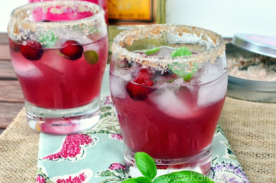 cranberry basil margarita from KatiesCucina.com #summersippers