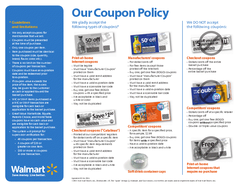 Updated Walmart Coupon Policy!