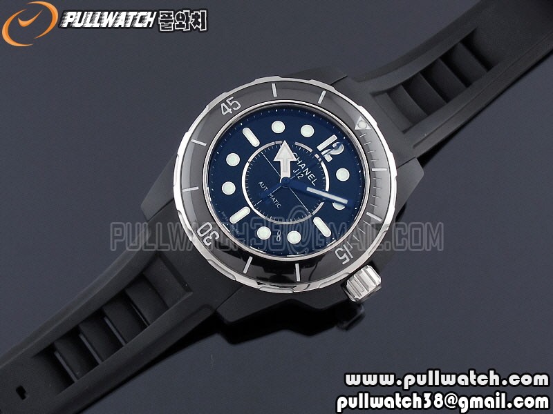 Chanel J12 Men Watch Rubber Band Automatic Marine Black Ceramic