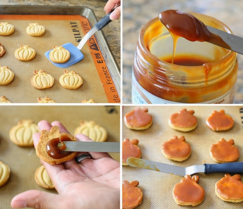 photo collage showing how to make the sandwich cookies with filling
