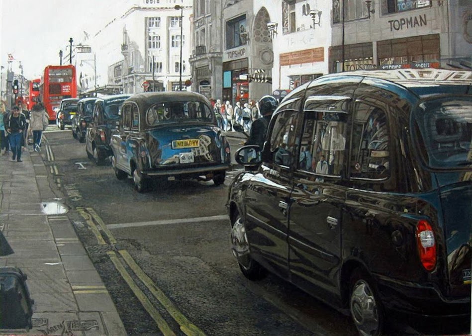 Pintura en óleo Oxford street, de Francisco Darens