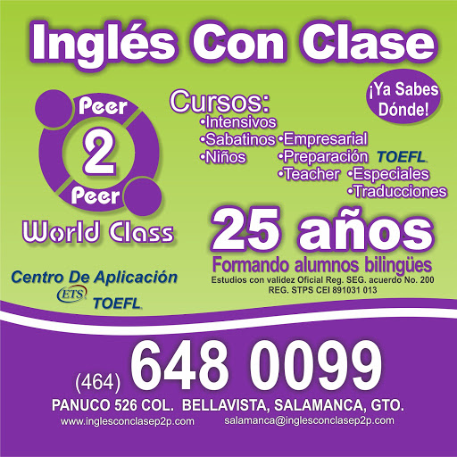 Peer 2 Peer Inglés con Clase, Monte Teide 108, El Monte, 36720 Salamanca, Gto., México, Academia de inglés | GTO