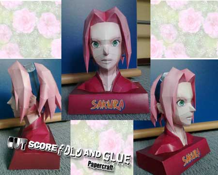 Naruto Sakura Bust Papercraft