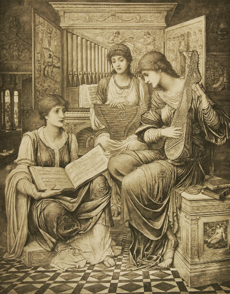 John Melhuish Strudwick - The Gentle Music of a Bygone Day