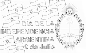 Dibujo del Día de la Independencia de Argentina 9 de Julio para colorear