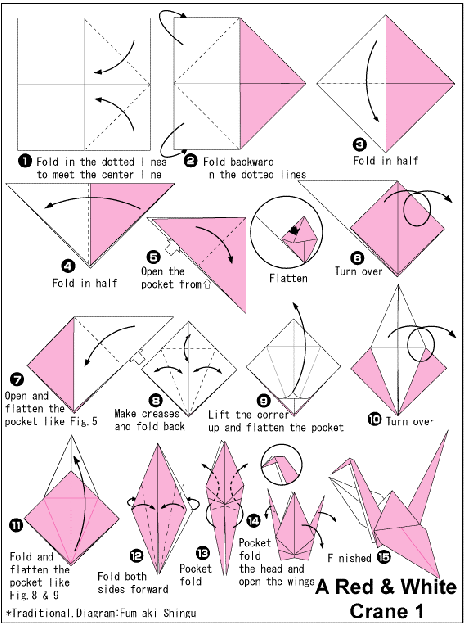 tutorial origami burung jenjang