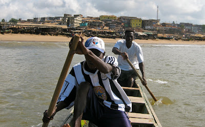 Taking a canoe ride offshore Takoradi