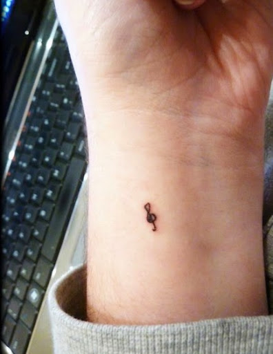 music symbol small wrist tattoos