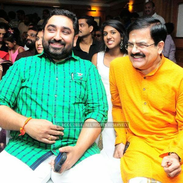 M Jayachandran and Krishnachandran during the premiere of Ennu Ninte Moideen, in Trivandrum.