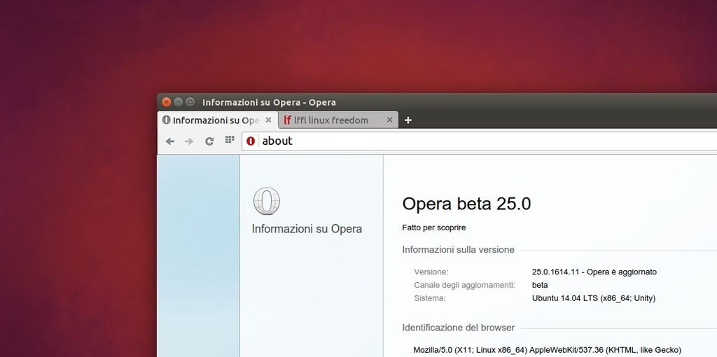 Opera 25 Beta in Ubuntu