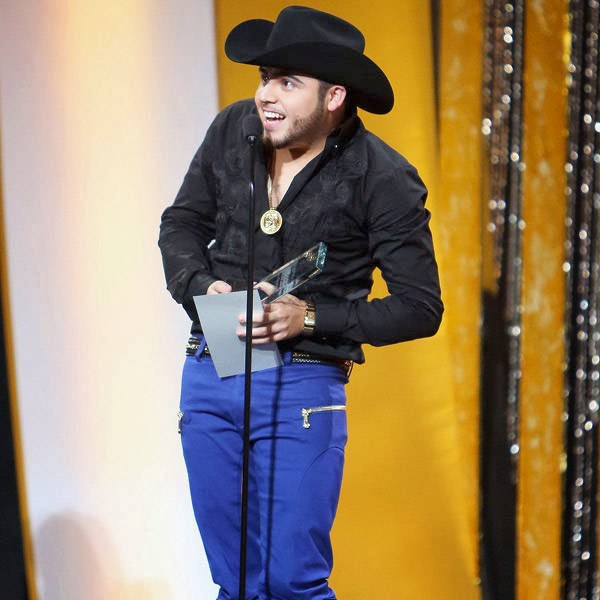 Gerardo Ortiz speaks during the 3rd Annual Billboard Mexican Awards, held at The Dolby Theatre in Los Angeles on October 9, 2013.