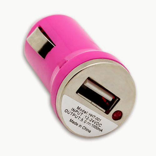  CoverON® Universal Mini USB Cigarette Car Charger Adapter - Hot Pink