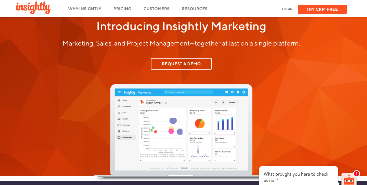 Insightly Marketing landing page