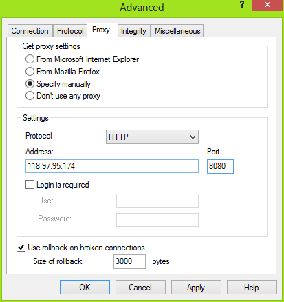 setting konfigurasi fdm download menggunakan proxy