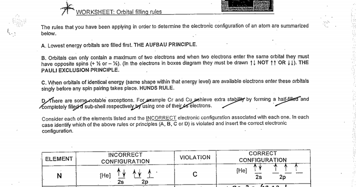 35 Orbital Diagram Worksheet With Answers - Wiring Diagram Database