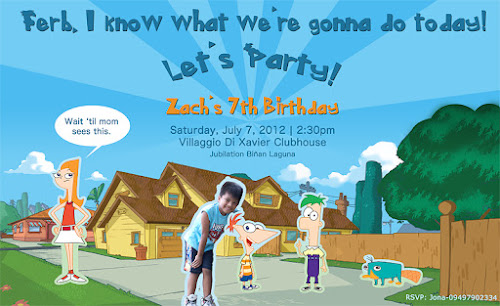Phineas and ferb birthday invitation