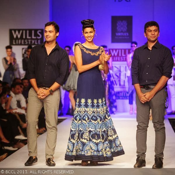 Nethra Raghuraman, Ashish Viral and Vikrant on Day 5 of Wills Lifestyle India Fashion Week (WIFW) Spring/Summer 2014, held in Delhi.