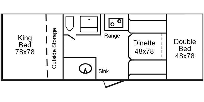 Best Campers That Can Fit In Your Garage TrailManor 2518 Series Floorplan