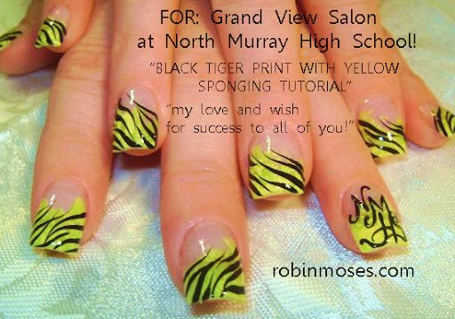rihanna tiger print nails. yellow animal printquot; quot;team