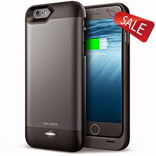 iPhone 6 Battery Case, (MFI Certified) i-Blason Apple iPhone 6 4.7 Inch External Protective Battery Case / for iPhone 6 Battery charger Case [Ultra Slim] Black/Gray (Fits All Versions of iPhone 6 - Lightning Connector Output, MicroUSB Input) (Black/Gray)