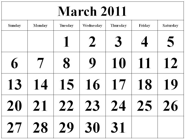 monthly calendar march 2011. Free Homemade Calendar 2011