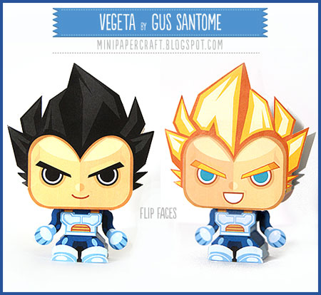 Dragon Ball Mini Vegeta Paper Toy