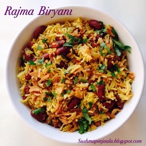Rajma Biryani ~ Spiced  Red Kidney Bean Rice