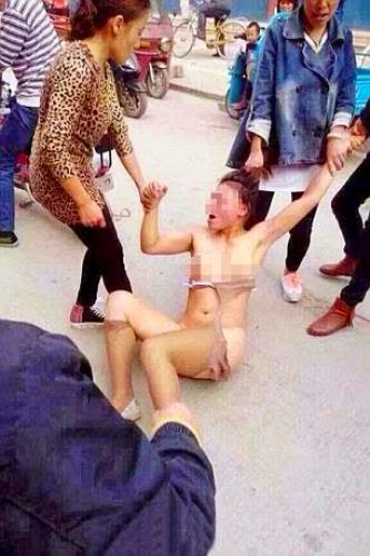 Chinese Woman Stripped Nked In The Street For Dating Married Man