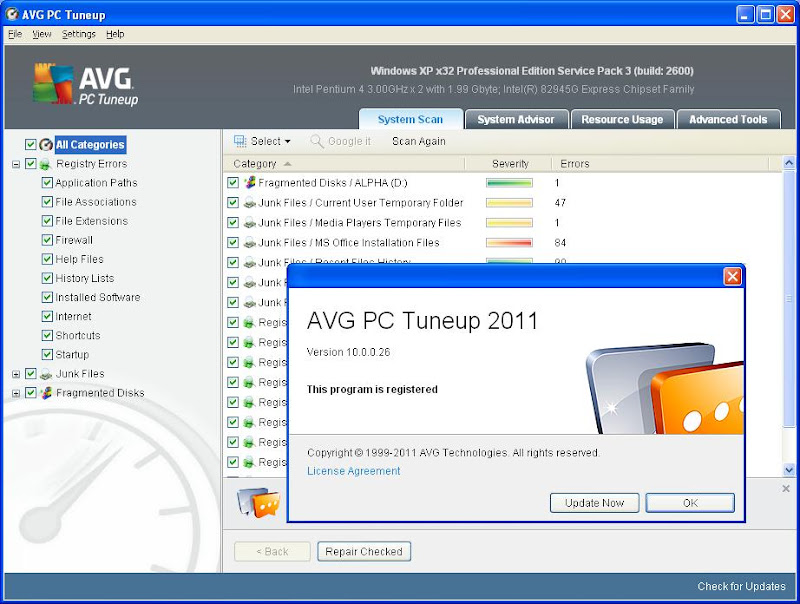AVG PC Tuneup 2012 10.0.0.26 - Chăm sóc, tối ưu hóa máy tính toàn diện