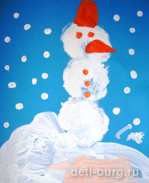 рисунок снеговик