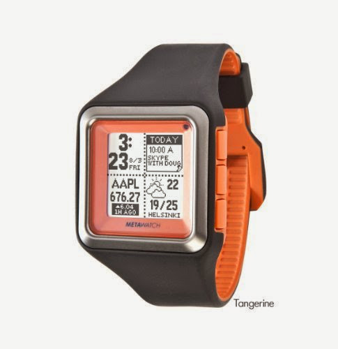  MetaWatch STRATA - Tangerine Smartwatch (MW3002) for iPhone and Android