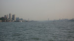 Looking north on the Hudson River towards the George Washington Bridge