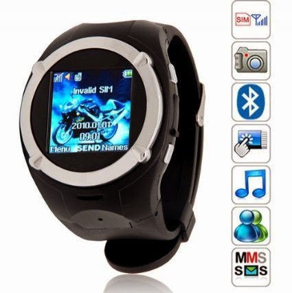  Supersonic Watch Phone Unlocked with Camera Cell Phone Mobile Touch Screen Mp3/4 Fm (Black)