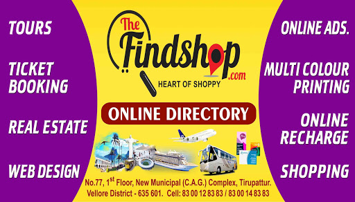 THE FINDSHOP, New Municipal Complex, Near Bus Stand, Tirupattur, Tamil Nadu 635601, India, Tour_Agency, state TN