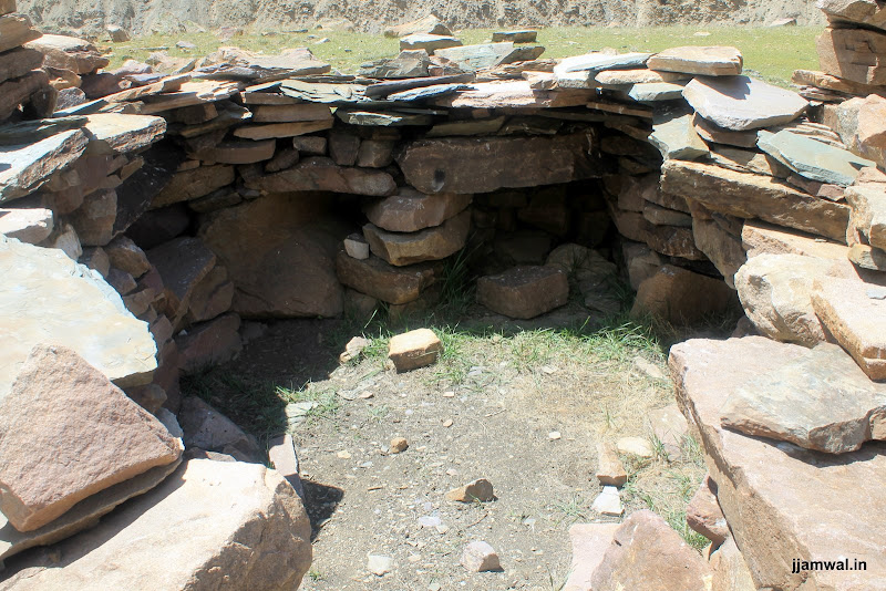 An empty Gaddi stone hut