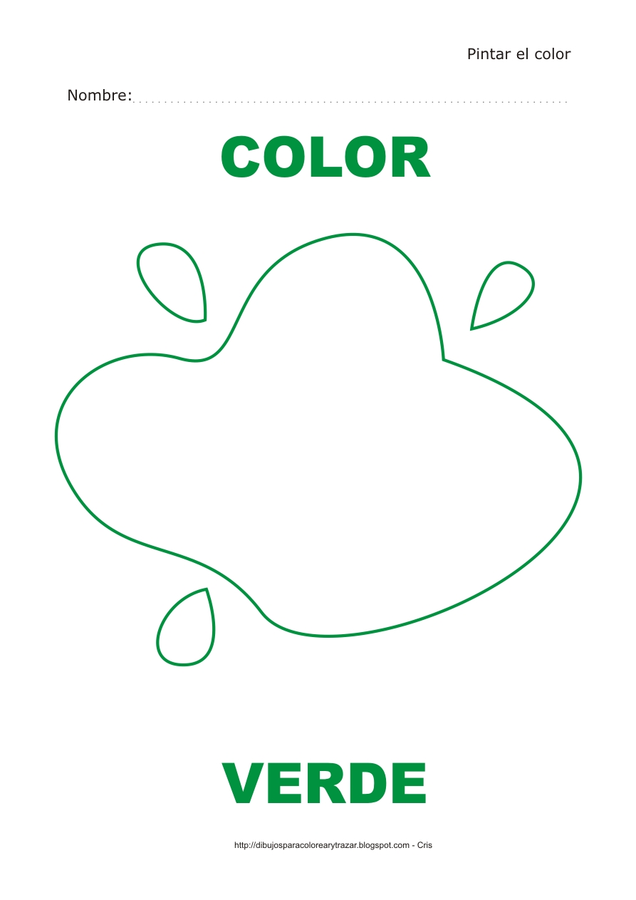 Dibujos para Colorear y Trazar: Pintar el color verde