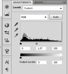 Ajuste de Levels aplicado à camada do rosto