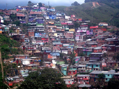 Up the escalator in Colombian shanty town