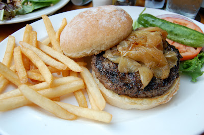 Burger, cooked just the way you like it - moist and incredibly good with an exceptional quality bun