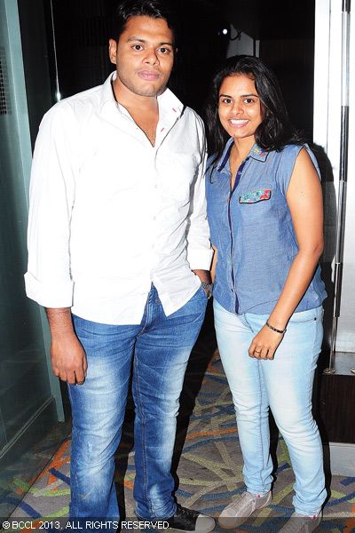 Saurabh and Sajana pose during a party held in Kochi.
