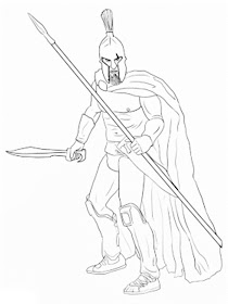 Images Spartan warrior coloring pages