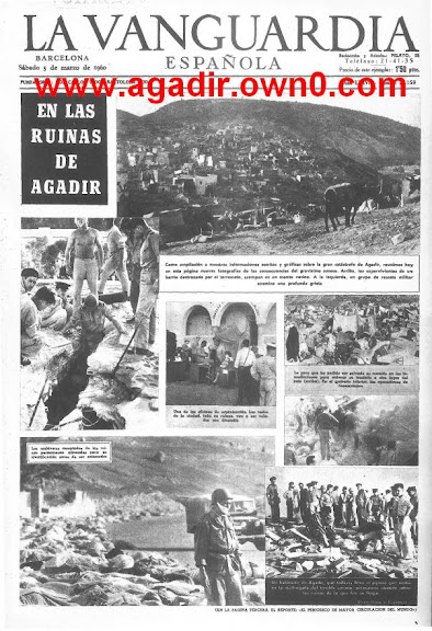 صحيفة الاسبانية الكتالانية la vanguardia وتخصيتها لاخبار زلزال اكادير سنة 1960 Hjkhjk
