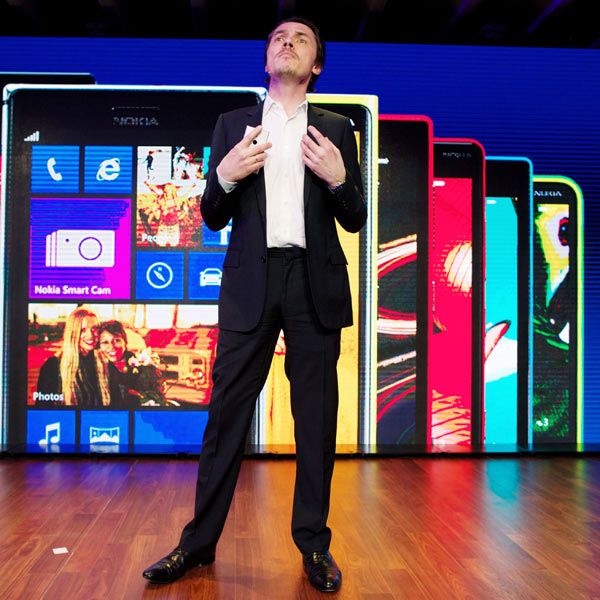 Stefan Pannenbecker, Head of Nokia Product Design speaks during the launch of the New Nokia mobile phone, the Lumia 925 in London.